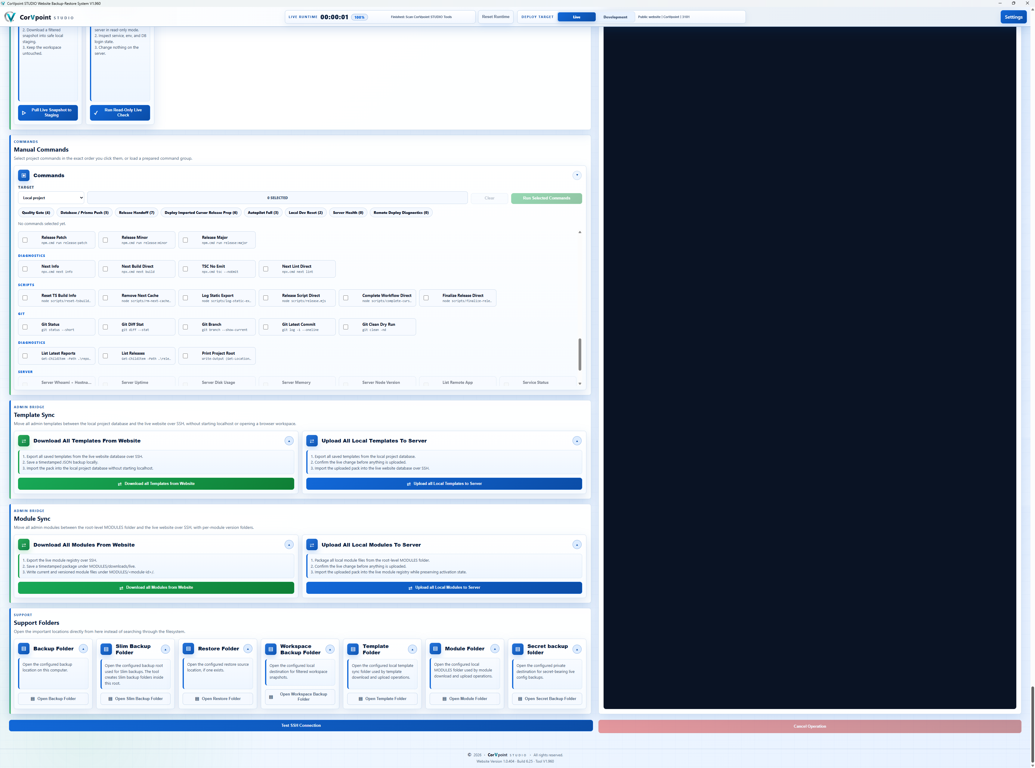 CorVpoint STUDIO Backup-Restore System: Cibles de déploiement