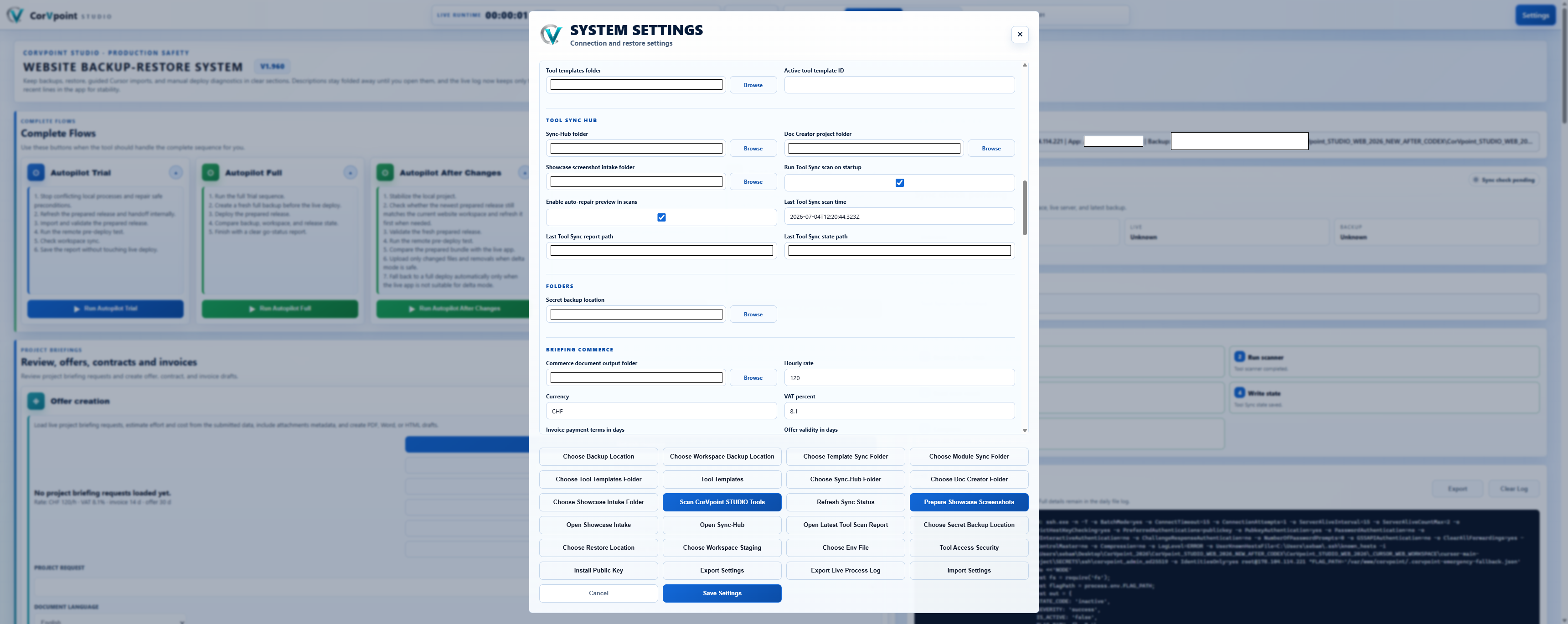 CorVpoint STUDIO Backup-Restore System: Test preliminare