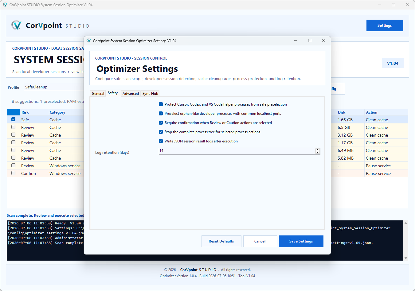 CorVpoint STUDIO System Session Optimizer: Process review